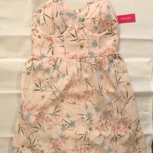 Pink floral bustier dress